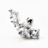 RVS Ster Oorbel met Zirkonia's - Oor Helix - Tragus Kraakbeen