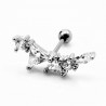 RVS Oorbel met Driehoekig Zirkonia's - Oor Helix - Tragus Kraakbeen