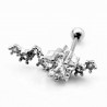 RVS Oorbel met Fonkelenden Sterren - Oor Helix - Tragus Kraakbeen