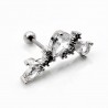 RVS Oorbel met Zirkonia's Bladeren - Oor Helix - Tragus Kraakbeen