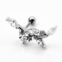 RVS Bladen Oorbel - Oor Helix - Tragus Kraakbeen