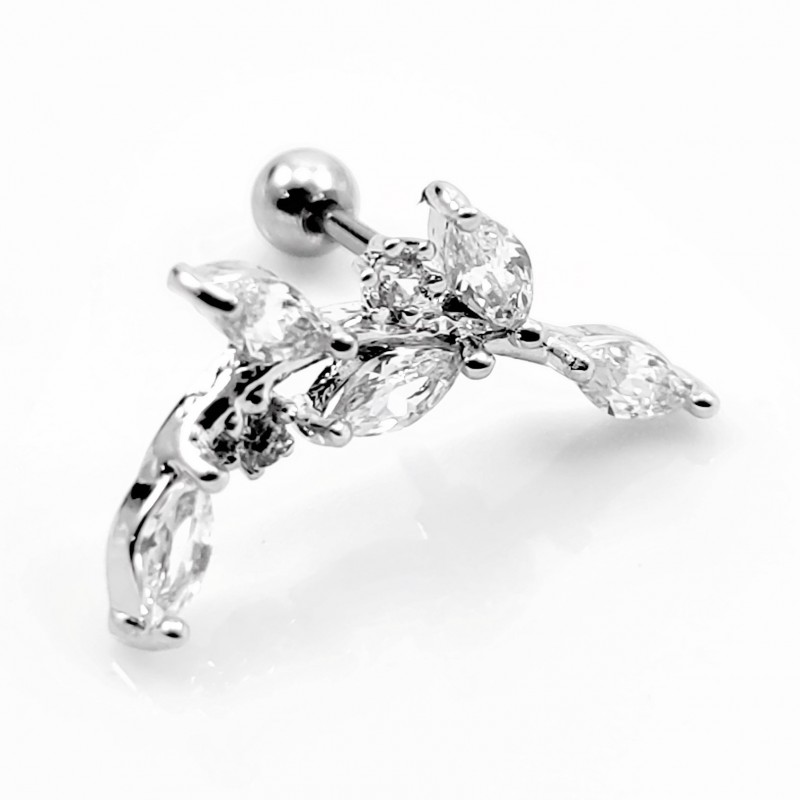 RVS Bladen Oorbel - Oor Helix - Tragus Kraakbeen RVS Bladen Oorbel - Oor Helix - Tragus Kraakbeen