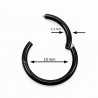 (1.2mm) RVS Zwart Segment Ring - Lip Kraakbeen - Oor Helix