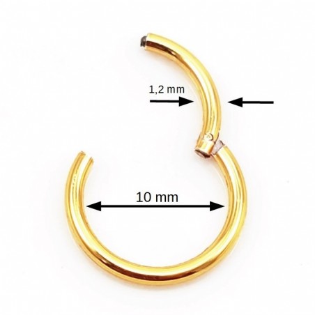 (1.2mm) RVS Goudkleurige Segment Ring - Lip Kraakbeen - Oor Helix