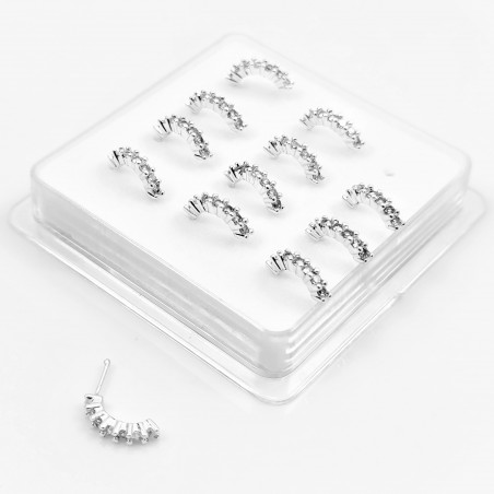 925 Sterling Zilver Neuspiercing met Zirkonia's