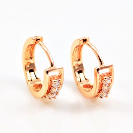 XUPING Roségoudkleurig Verguld Oorbellen met 3-Zirkonia's
