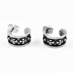 RVS Halve Oorringen Kruis-Design