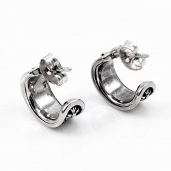 RVS Halve Oorringen Kruis-Design