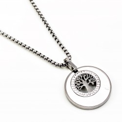 Roestvrijstalen Ketting + Levensboom Medaillon