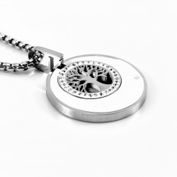Roestvrijstalen Ketting + Levensboom Medaillon