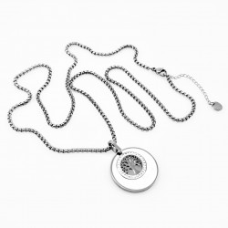 Roestvrijstalen Ketting + Levensboom Medaillon