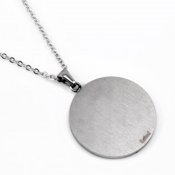RVS Ketting + Floraal Medaillon met Abalone