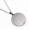 RVS Ketting + Floraal Medaillon met Abalone