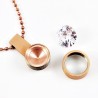 Bolletjesketting + Hanger van Roségoudkleurige RVS