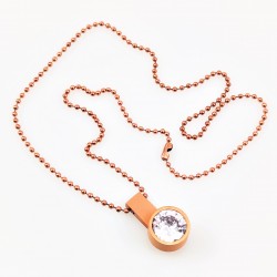 Bolletjesketting + Hanger van Roségouden RVS