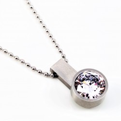 Bolletjesketting + Hanger van zilverkleurige RVS
