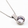 Bolletjesketting + Hanger van zilverkleurige RVS