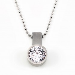 Bolletjesketting + Hanger van zilverkleurige RVS