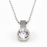 Bolletjesketting + Hanger van zilverkleurige RVS