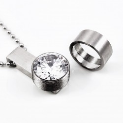 Bolletjesketting + Hanger van zilverkleurige RVS