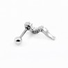 RVS Slange Oorpiercing - Tragus - Kraakbeen - Helix