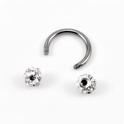 Septum Stalen Piercing Circular Kristal Wit 10mm