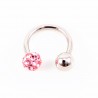 RVS Hoefijzer - Piercing Neus - Septum - Tragus - Helix met Lichtroze Bolletje