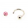 RVS Hoefijzer - Piercing Neus - Septum - Tragus - Helix met Lichtroze Bolletje