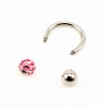 RVS Hoefijzer - Piercing Neus - Septum - Tragus - Helix met Lichtroze Bolletje