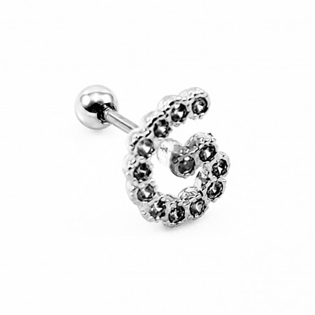 RVS Letter G Oorpiercing - Tragus - Kraakbeen - Helix