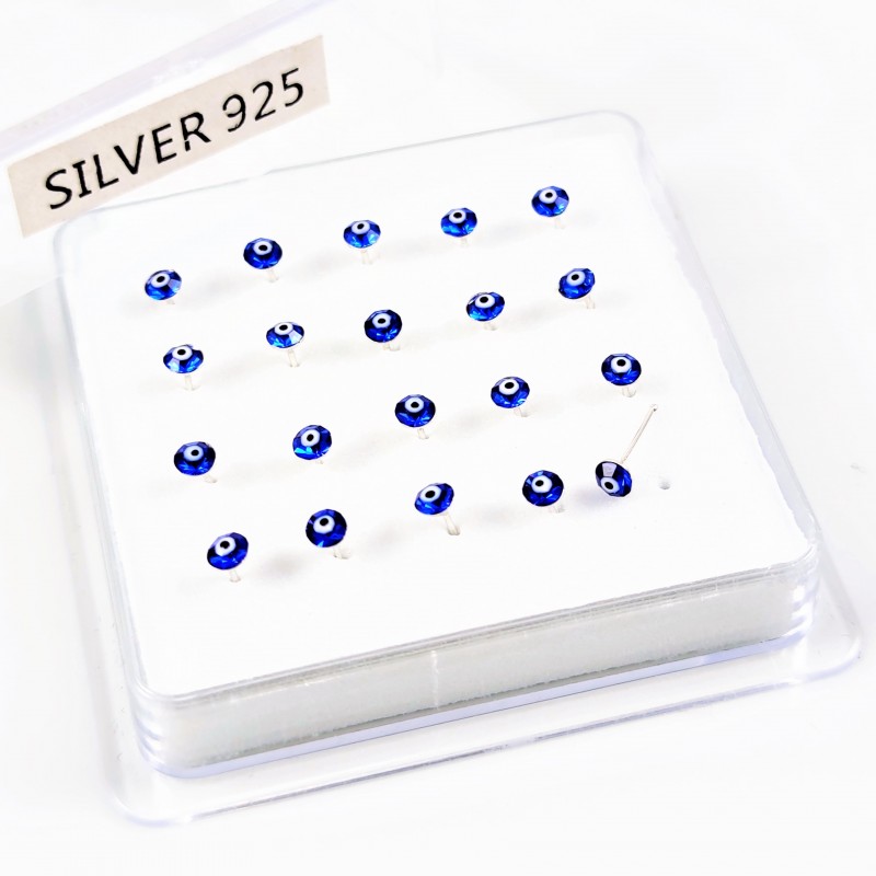 Turkse Oog Neuspiercing van 925 Sterling Zilver Turkse Oog Neuspiercing van 925 Sterling Zilver