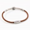 Bruin Leren Armband met Strass en Levensboom