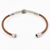 Bruin Leren Armband met Strass en Levensboom