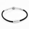 Zwart Leren Armband met Strass en Levensboom