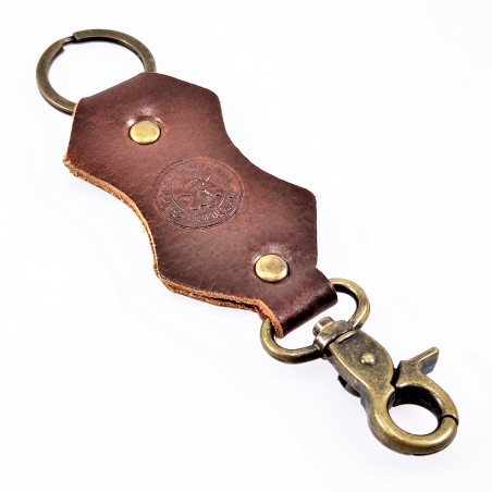 Donkerbruin Vintage Leren Sleutelhanger
