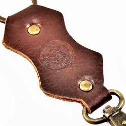 Donkerbruin Vintage Leren Sleutelhanger