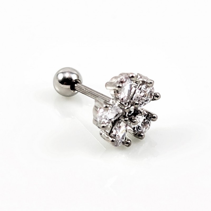 RVS Bloemoorbel Vijf Bloemblaadjes - Tragus - Kraakbeen - Helixpiercing RVS Bloemoorbel Vijf Bloemblaadjes - Tragus - Kraakbeen - Helixpiercing
