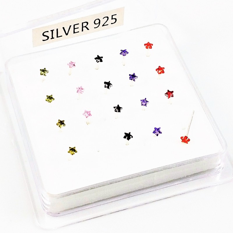 Kristal-Ster Neuspiercing 925 Sterling Zilver