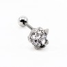 RVS klauwen-Oorbel met Zirkonia - Tragus - Kraakbeen - Helixpiercing