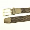 Gevlochten Canvas Stretch Riem Kakigroen