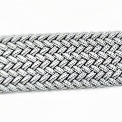 Gevlochten Canvas Stretch Riem Lichtgrijs