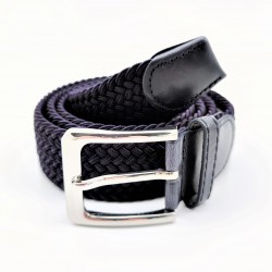Gevlochten Canvas Stretch Riem Donkerblauw