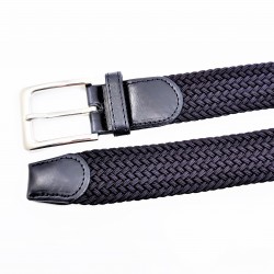 Gevlochten Canvas Stretch Riem Donkerblauw