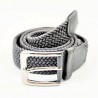 Gevlochten Canvas Stretch Riem Donkergrijs