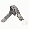 Gevlochten Canvas Stretch Riem Donkergrijs