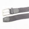 Gevlochten Canvas Stretch Riem Donkergrijs