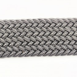 Gevlochten Canvas Stretch Riem Donkergrijs