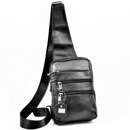 Crossbody Tas Dames Heren Zwart Leren Rechter Zijtas Vakantie Tasje