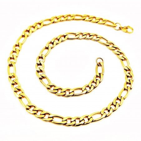 50cm x 8mm Goudkleur Stalen Figaro Schakelketting