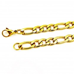 50cm x 8mm Goudkleur Stalen Figaro Schakelketting